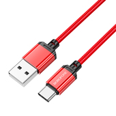 Kabel USB Borofone BX87 Sharp typ-C 1M 3A czerwony do Google Pixel 2 XL