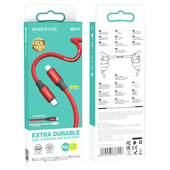 Kabel USB Borofone BX82 Bountiful Typ-C na Lightning czerwony  APPLE iPhone SE 2022 / 2