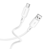 Kabel USB Borofone BX94 Crystal Color Typ-C 3A 1m biay do HUAWEI P Smart S