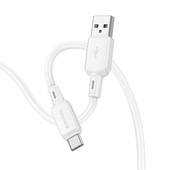 Kabel USB Borofone BX94 Crystal Color Typ-C 3A 1m biały Lenovo Tab M10 Plus 10.3 / 2