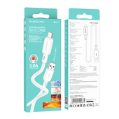 Kabel USB Borofone BX94 Crystal Color Typ-C 3A 1m biały Lenovo Tab M10 Plus 10.3 / 5