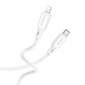 Kabel USB Borofone BX94 Crystal color Typ-C na Lightning 20W 1m biay do APPLE iPhone 7 Plus