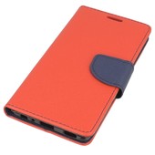 Pokrowiec etui z klapk na magnes Fancy Case czerwono-granatowe do myPhone Fun 5