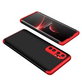 etui prze�roczyste etui na prz�d i ty� GKK 360 Protection Case czarno-czerwone do Xiaomi Mi Note 10 Lite