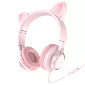Suchawki HOCO nagowne z mikrofonem W36 Cat Ear rowe do HUAWEI Nova Y60