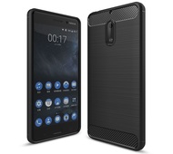 Pokrowiec etui TECH-PROTECT TPU CARBON czarne do NOKIA 6