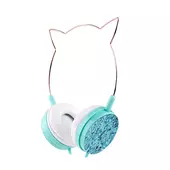 Suchawki nauszne przewodowe CAT EAR YLFS-22 niebieskie do Honor 70 Lite 5G