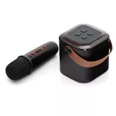 Mikrofon Zestaw karaoke LED Bluetooth Y1 czarny do Oppo Find X3 Pro