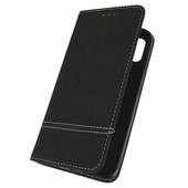 Pokrowiec etui z kieszonk na karty Suede Book czarne do APPLE iPhone 12 Mini