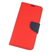 Pokrowiec etui z klapk na magnes Fancy Case czerwono-granatowe do APPLE iPhone 13