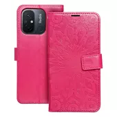 Pokrowiec etui portfelowe Mezzo z wytoczeniem Mandala magenta do APPLE iPhone 15