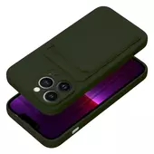 Pokrowiec etui silikonowe Card Case zielone do APPLE iPhone 15 Pro