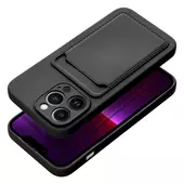 Pokrowiec etui silikonowe Card Case czarne do APPLE iPhone 15 Pro Max