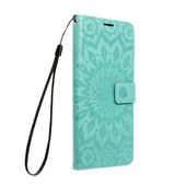 Pokrowiec etui portfelowe Mezzo z wytłoczeniem Mandala zielone do APPLE iPhone 7