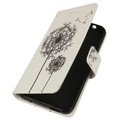 Pokrowiec etui portfelowe Wallet Design Czarne Dmuchawce do ALCATEL U5 3G