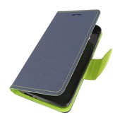 etui z kieszonk� etui z klapk� na magnes Fancy Case granatowo-limonkowe do ALCATEL U5 3G