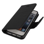 Pokrowiec etui z klapk na magnes Fancy Case czarne do APPLE iPhone 5s