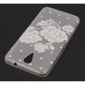 Pokrowiec etui silikonowe Koronka Róża biała Microsoft Lumia 640 / 2