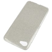 Pokrowiec etui z brokatem Bling Ombre srebrne HTC Desire 12 / 2