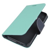 etui podstawka etui z klapk� na magnes Fancy Case mi�towo-granatowe do HTC One M9 Prime CE