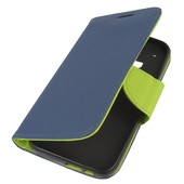 etui podstawka etui z klapk� na magnes Fancy Case granatowo-limonkowe do HTC One M9 Prime CE
