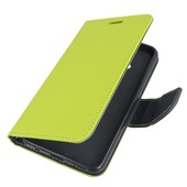 etui z kieszonk� etui z klapk� na magnes Fancy Case limonkowo-granatowe do HTC U Play