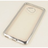 etui prze�roczyste etui �elowe Ultracienkie z ramk� srebrne do HTC U Play