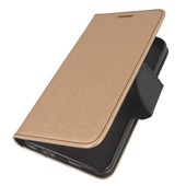 etui z kieszonk� etui z klapk� na magnes Fancy Case z�oto-czarne do HUAWEI Honor 8 Pro