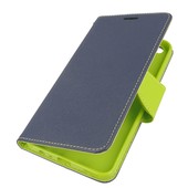 etui z kieszonk� etui z klapk� na magnes Fancy Case granatowo-limonkowe do HUAWEI Honor 8 Pro