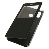 Pokrowiec etui Flip Leather z okienkiem czarne do HUAWEI P20 Lite
