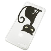 Pokrowiec etui silikonowe wzór Czarny Kot HUAWEI P Smart / 2