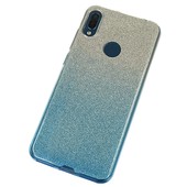 Pokrowiec etui z brokatem Bling Ombre niebieskie do HUAWEI Y6 2019