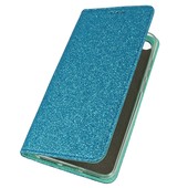 etui brokatowe etui Magic Shine Book niebieskie do HUAWEI Y6 Prime 2018