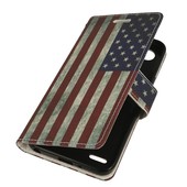 Pokrowiec etui portfelowe Wallet Design Flaga USA do LG Q6