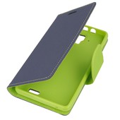 etui z kieszonk� etui z klapk� na magnes Fancy Case granatowo-limonkowe do Lenovo A536