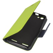 etui z kieszonk� etui z klapk� na magnes Fancy Case limonkowo-granatowe do Lenovo Vibe K5
