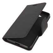 Pokrowiec etui z klapk na magnes Fancy Case czarne do Microsoft Lumia 650
