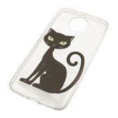 Pokrowiec etui silikonowe wz�r Czarny Kot do MOTOROLA Moto G5S