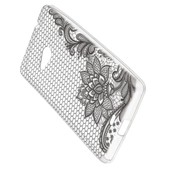 Pokrowiec etui silikonowe Koronka Kwiat czarny Microsoft Lumia 535 / 4