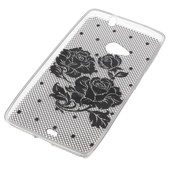 Pokrowiec etui silikonowe Koronka Róża czarna Microsoft Lumia 535 / 3
