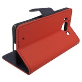 Pokrowiec etui z klapką na magnes Fancy Case czerwono-granatowe Microsoft Lumia 950 / 8