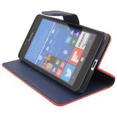 Pokrowiec etui z klapką na magnes Fancy Case czerwono-granatowe Microsoft Lumia 950 / 10