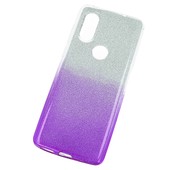 Pokrowiec etui z brokatem Bling Ombre fioletowe do MOTOROLA One Vision
