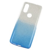 Pokrowiec etui z brokatem Bling Ombre niebieskie do MOTOROLA One Vision