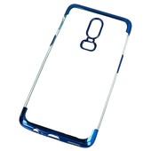 Pokrowiec etui silikonowe z ramk Elegance niebieskie do OnePlus 6