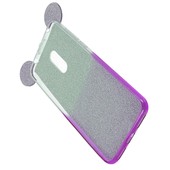Pokrowiec back case brokatowa Myszka fioletowy Xiaomi Redmi 5 Plus / 3