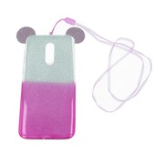 Pokrowiec back case brokatowa Myszka różowy Xiaomi Redmi 5 Plus