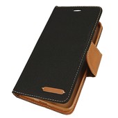 Pokrowiec etui Portfelowe Canvas czarne do Xiaomi Redmi Note 5A Prime