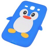 Pokrowiec etui silikonowe 3D Pingwin niebieskie do SAMSUNG GT-i9300 Galaxy S III