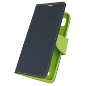 Pokrowiec etui z klapk na magnes Fancy Case granatowo-limonkowe do SAMSUNG Galaxy A10